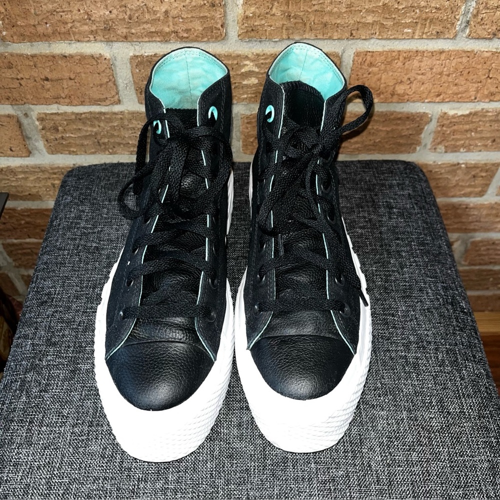 Converse Black High Top Sneakers with Mint Interior
